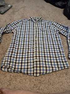 Mens Gap Long Sleeve Blue & White Plaid Button Front Shirt Size XL - Bild 1 von 8