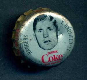 1964-65 COCA-COLA COKE BOTTLE CAP With Cork Vic Hadfield New York Rangers Hockey - Picture 1 of 2