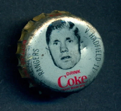 1964-65 COCA-COLA COKE BOTTLE CAP With Cork Vic Hadfield New York Rangers Hockey - Image 1 of 2