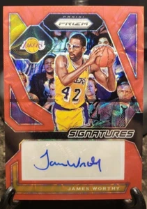 2023-24 Panini Red Choice Prizm Signatures 81/87 James Worthy SIG-JWT LA Lakers - Picture 1 of 2