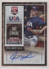 2015 Panini Contenders USA Baseball Ticket Cracked Ice /23 Jake Lemoine #22 Auto