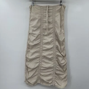 Falda midi para mujer Y2K en contraste beige talla pequeña retro con volantes - Imagen 1 de 5