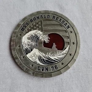USS Ronald Reagan CVN 76 Forward Deployed Challenge Coin Naval Media Department - Picture 1 of 4