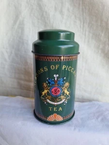 Vintage JACKSONS OF PICCADILLY TEA CANNISTER green, 11cm High, Excellent Cond. - Picture 1 of 7