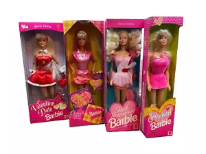 Mattel Barbie Valentine’s Day Bundle w/ 4 Dolls (#18306, #20339, #3161, #18608) - Picture 1 of 17