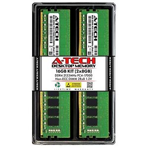 A-Tech 16GB (2x8GB) DDR4 2133MHz DIMM PC4-17000 UDIMM Non-ECC 2Rx8 1.2V CL15 ...
