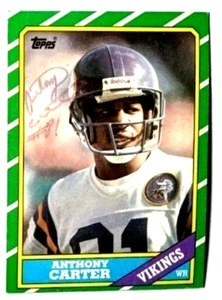 Carta Calcio Anthony Carter Autografata a Mano Minnesota Vikings - Foto 1 di 1