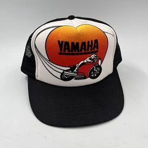 Vintage Yamaha Mesh Trucker Snapback Hat Motorcycle Rare Excellent - Picture 1 of 7