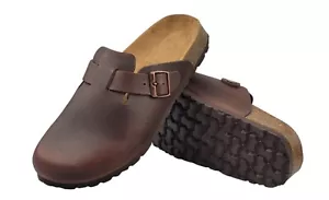 Neu B Schuhe Baden 20118 Habana Oiled Leder Pantoletten Clogs Herren - Bild 1 von 6