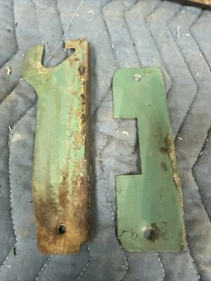 1952 Cadillac Fleetwood Left Rear Back Door Hinge Access Covers Plates Oem Vtg - Image 1 of 4
