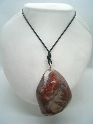 Ciondolo in ARGENTO 925 con AGATA naturale - pendente girocollo Pietra Dura - Immagine 1 di 4