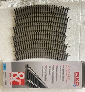 Piko 55211 HO Scale Curved Track R1/30° New Pack Of 6 Six Pieces - Picture 1 of 6