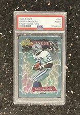 PSA 9 1995 Topps NFL FINEST Booster BARRY SANDERS DETROIT LIONS  #166 HOF Pop 2