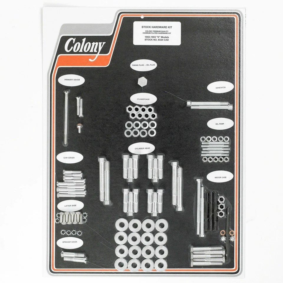 KIT DE HERRAJES DE STOCK (Cad) Se adapta a: modelos Harley K/KR 1952-53. . . 8324 CAD Foto 1 de 2