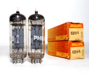 Pair 6BW4 Tubes Sylvania USA Full-Wave Rectifier Fisher CA-40 MR-66 Test NOS GE - Picture 1 of 3