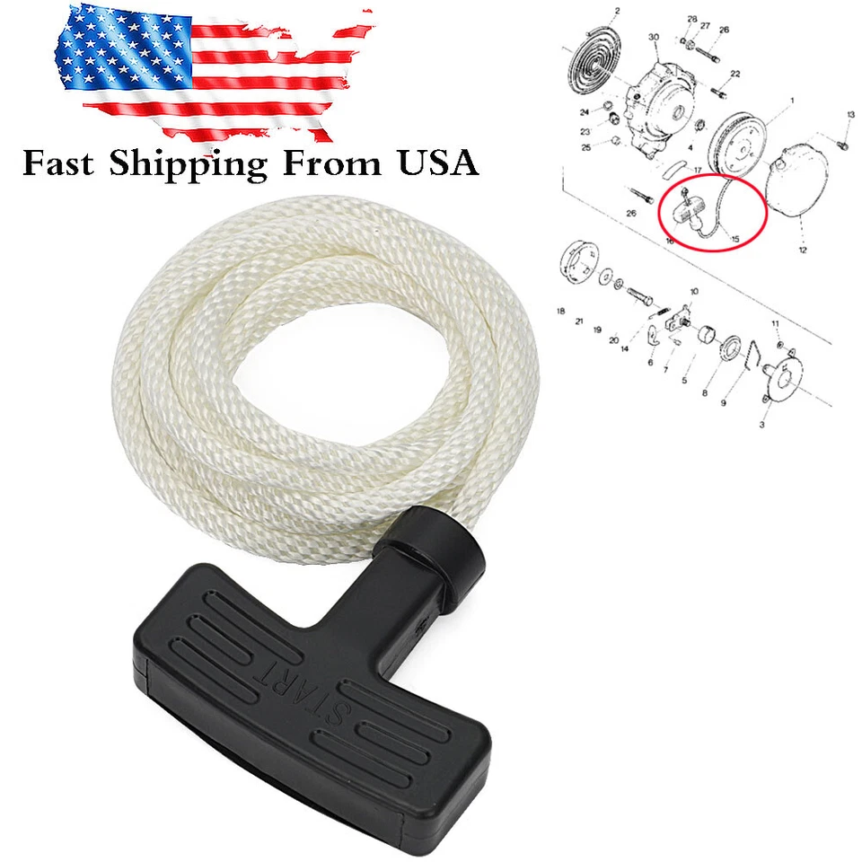 Pull Rope Handle Recoil Starter For Polaris 3083659 ,3085083 Xplorer Sportsman - Изображение 1 из 4