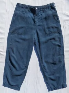 ANTHROPOLOGIE US Damen 8 mittelblau Leinen Lyocell AUDRA Allzweckhose Hose - Bild 1 von 5
