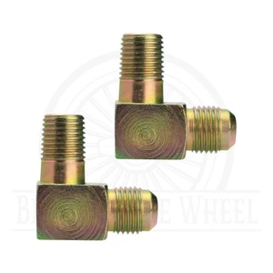 3/8" Male JIC x 1/4" NPTF Male 90 Deg Elbow Hydraulic Fitting, 2501-06-04, 2pcs - Picture 1 of 6