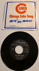"Hey Hey! Holy Mackerel" Chicago Cubs Song 45 rpm record +Watch/Listen to clip! - Picture 1 of 7