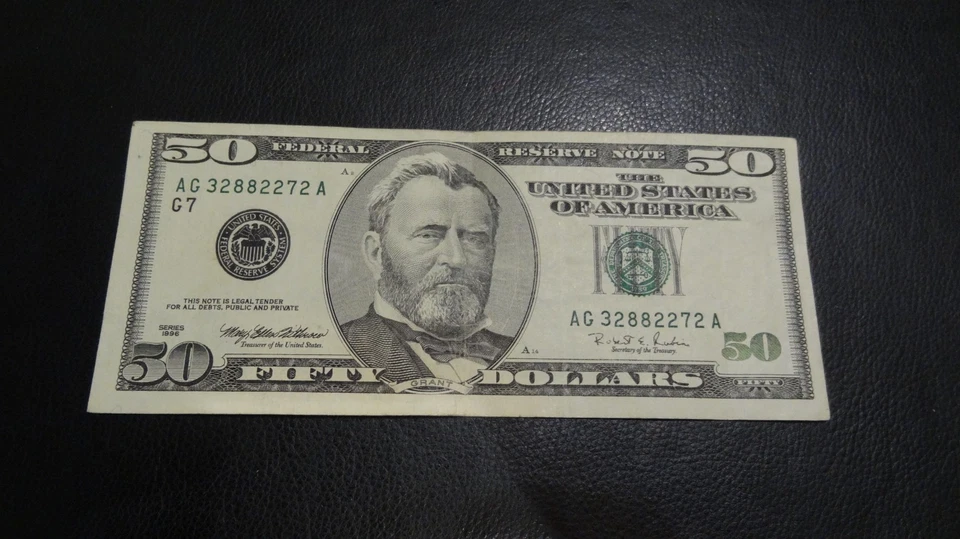 FEDERAL RESERVE NOTE 1996 $50 DOLLAR BILL IN GREAT CONDITION!!!!! - Image 1 of 3