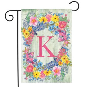 Briarwood Lane Spring Monogram Letter K Garden Flag - Picture 1 of 4