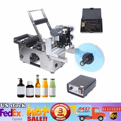 Etichettatrice e codifica bottiglie professionale etichettatrice semiautomatica bottiglie da scrivania - Immagine 1 di 4