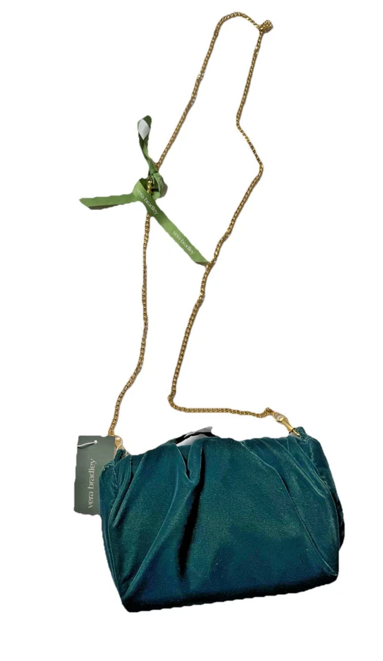 NOVA Bolsa Transversal Vera Bradley Blake com Corrente Musgo Marinho Veludo Verde - Imagem 1 de 4