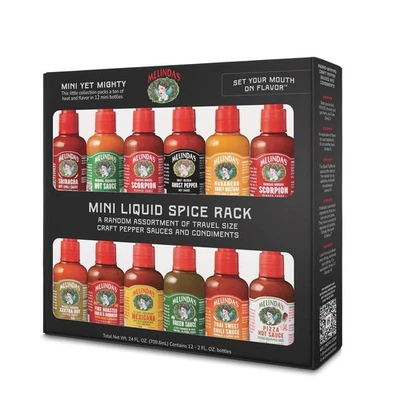 Travel Size Hot Sauce Collection 12 Pack Spicy Variety Gift Set Squeeze Bottles