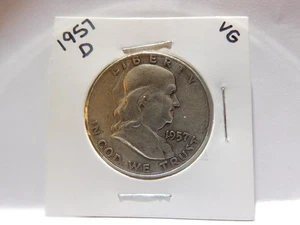 1957 D Franklin Half Dollar - sehr gute zirkulierte Erhaltung - Bild 1 von 2
