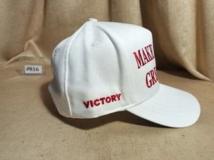 Sombrero oficial MAGA Victoria nunca usado de Cali-Fame blanco/rojo #816 - Imagen 1 de 5