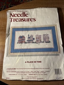 Needle Treasures A Place In Time Cross Stitch Kit Victorian Houses Hinson - Picture 1 of 6
