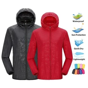 Impérmeable à Capuche unisexe Randonnée Résistant Léger Sport Running Pliable - Imagen 1 de 15