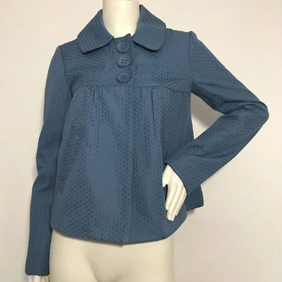Chaqueta Abrigo BB Dakota Azul Cielo Punto Texturizado 3 Botones Talla S Foto 1 de 4