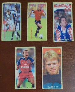Seltenes Set mit 5 Fußball Original Kaugummi Aufklebern #10, #26, #34, #42 & #48 - Bild 1 von 2