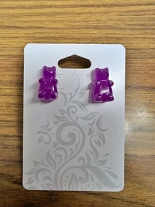 Purple Gummy Bear Earrings - Picture 1 of 1