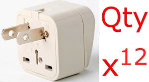 12pk European To American Adapter Plugs EU UK to US USA Canada style - Picture 1 of 3