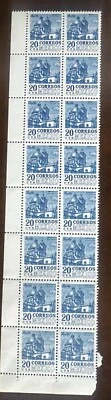 Selos México 20 centavos 20c Cathédrale de Puebla bloco de 16 - Imagem 1 de 3