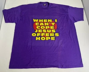 Vintage Single Stitch T-Shirt XXXL When I Can’t Cope Jesus Offers Hope - Picture 1 of 6