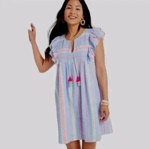 VINEYARD VINES Women’s St Barths Flutter-Sleeve Tunic Cotton Dress-Size Small S - Picture 1 of 7