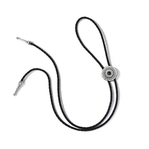 Western Cowboy Black & Silver Unisex Streetwear Necktie Bolo Tie NEW - Picture 1 of 3