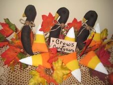 Halloween Decor 3 Crows 6 Candy Corn Bowl Fillers Handmade Gift Primitive