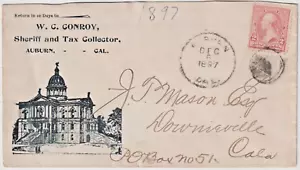 AUBURN CAL 1897 Illust advt cover cl WC CONROY sceriffo e esattore delle tasse (g325) - Foto 1 di 2
