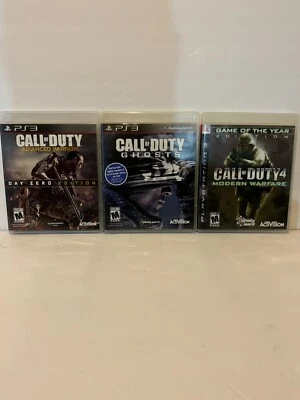 Lot Of 3 PS3 Games COD 4 Modern Warfare/ COD Ghosts/COD Advanced Warfare - Image 1 of 4