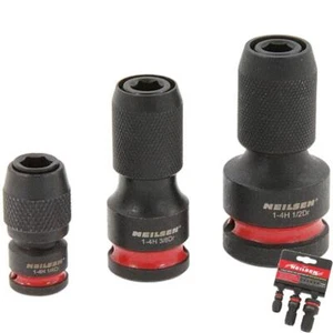 Neilsen 3tlg Impact Bit Converter Schnellspannadapter 1/4" 1/2" 3/8" Set - Bild 1 von 3
