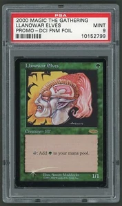 2000 MTG Magic the Gathering Card Llanowar Elves DCI FNM Foil PSA 9 - Picture 1 of 2