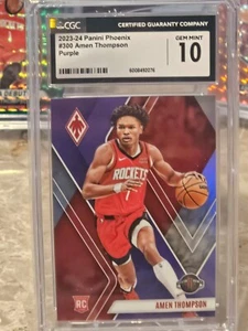 2023-24 Panini Phoenix #300 Amen Thompson Purple /150 Rookie CGC GEM MINT 10 - Picture 1 of 2