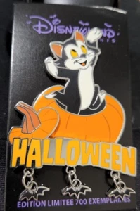Prendedor FIGARO Gato Pinocho Halloween Calabaza DLP DLRP París LE 700 Disney 145134 - Imagen 1 de 5