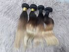 12 And 12 And 14 And 14 Brazilian Virgin Human Hair Straight 1B 4 27 3Tones Ombre 400G 12Aa