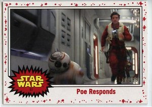 2017 Topps Star Wars Journey to Last Jedi WHITE #97 Poe Responds #188/199