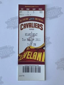 Biglietto Miami Heat Cavaliers 2011 29/03/11 LeBron James Triple Double vs Cleveland - Foto 1 di 1